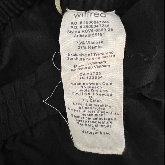 Aritzia Wilfred Women's Sz S Black Linen Pockets Lightweight Tie Up Hem Shorts - Picture 6 of 6